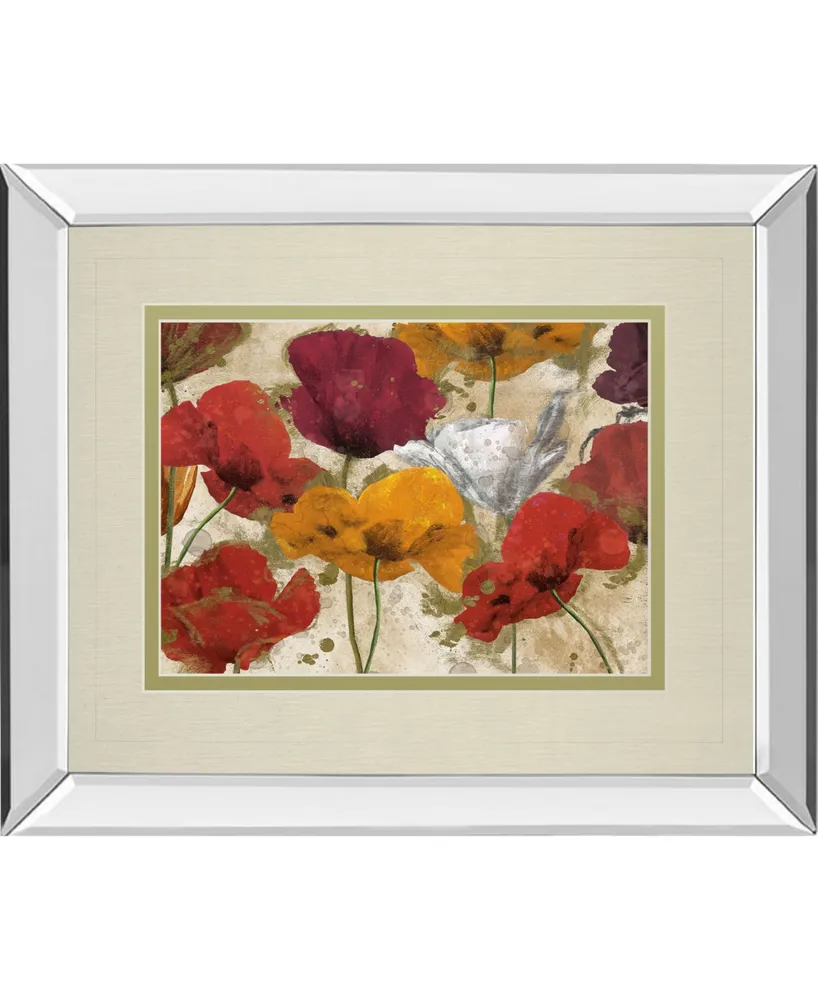 Classy Art Happy Flowers by Katrina Craven Mirror Framed Print Wall Art, 34" x 40"