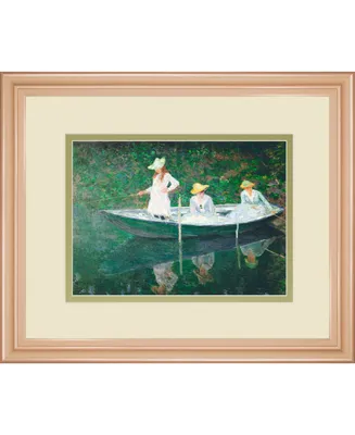 Classy Art The Boat at Giverny by Claude Monet Framed Print Wall Art, 34" x 40"