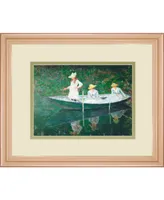 Classy Art The Boat at Giverny by Claude Monet Framed Print Wall Art, 34" x 40"