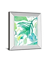 Classy Art Green Water Leaves I by Kat Papa Mirror Framed Print Wall Art, 22" x 26"