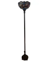 Amora Lighting Tiffany Style Dragonfly Torchiere Floor Lamp