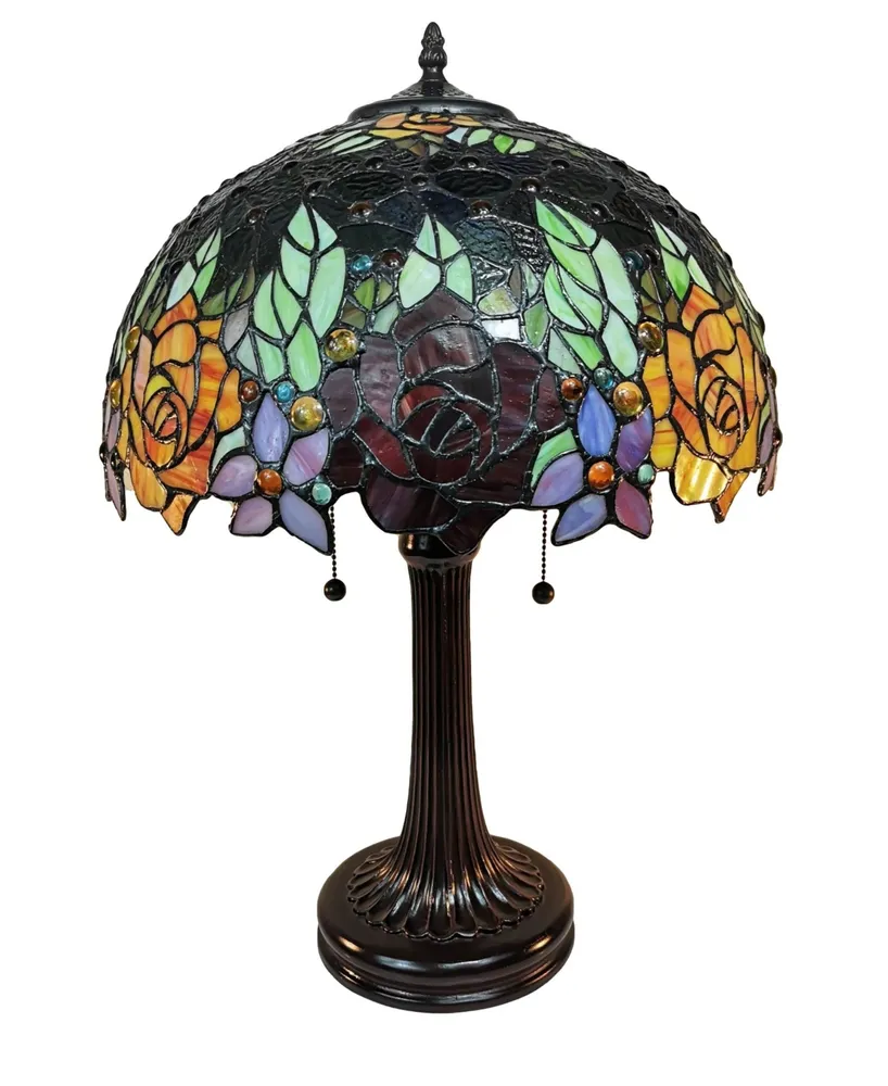 Amora Lighting Tiffany Style Roses Table Lamp