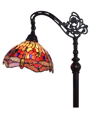 Amora Lighting Tiffany Style Dragonfly Reading Floor Lamp
