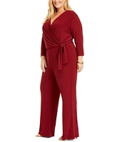 Ny Collection Plus Surplice Jumpsuit