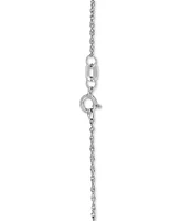 14k White Gold Necklace, 20" Light Rope Chain (1mm)