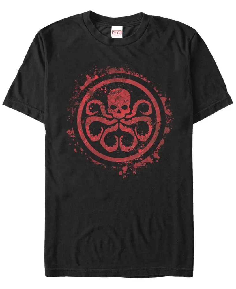 Marvel Men's Hydra Red Paint Splatter Chest Logo Short Sleeve T-Shirt