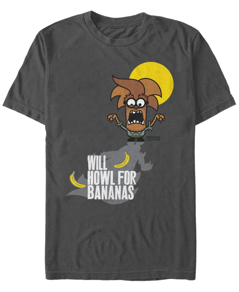 Despicable Me Men's Minions Wolfman Will Howl For Bananas Short Sleeve T-Shirt