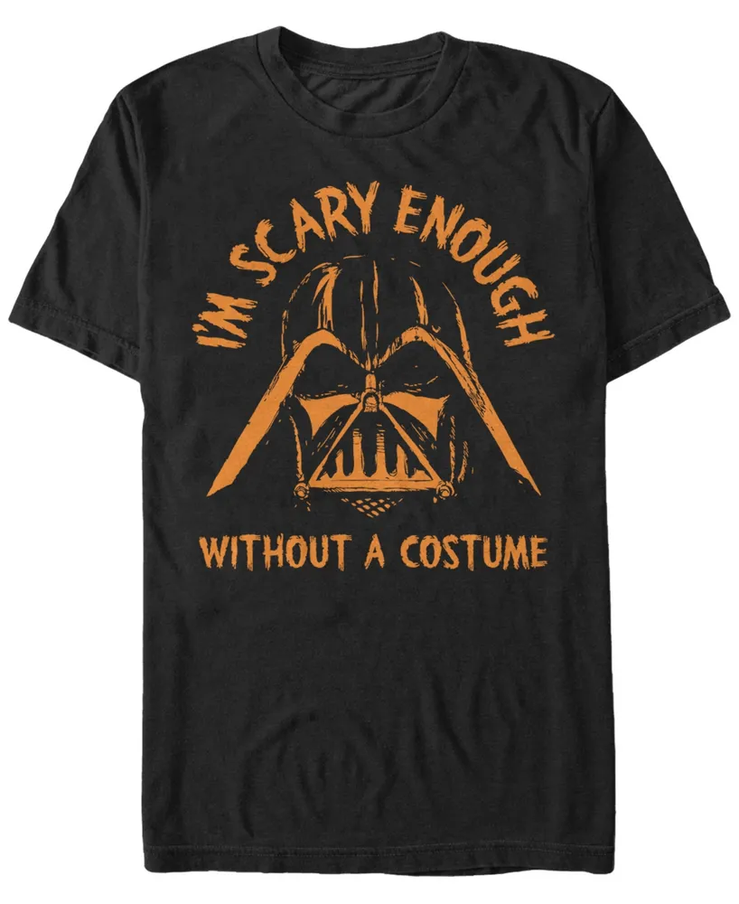 Star Wars Men's Darth Vader Scary without A Halloween Costume Short Sleeve T-Shirt