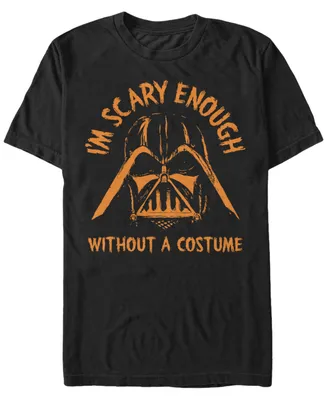 Star Wars Men's Darth Vader Scary without A Halloween Costume Short Sleeve T-Shirt