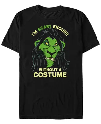 Disney Men's Lion King Scar Scary without A Costume Short Sleeve T-Shirt