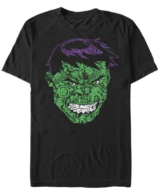 Marvel Men's Classic Hulk Text Big Face, Short Sleeve T-Shirt