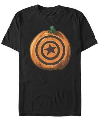 Marvel Men's Captain America Shield Pumpkin Short Sleeve T-Shirt