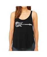 La Pop Art Women's Premium Word Flowy Tank Top- Rock Guitar