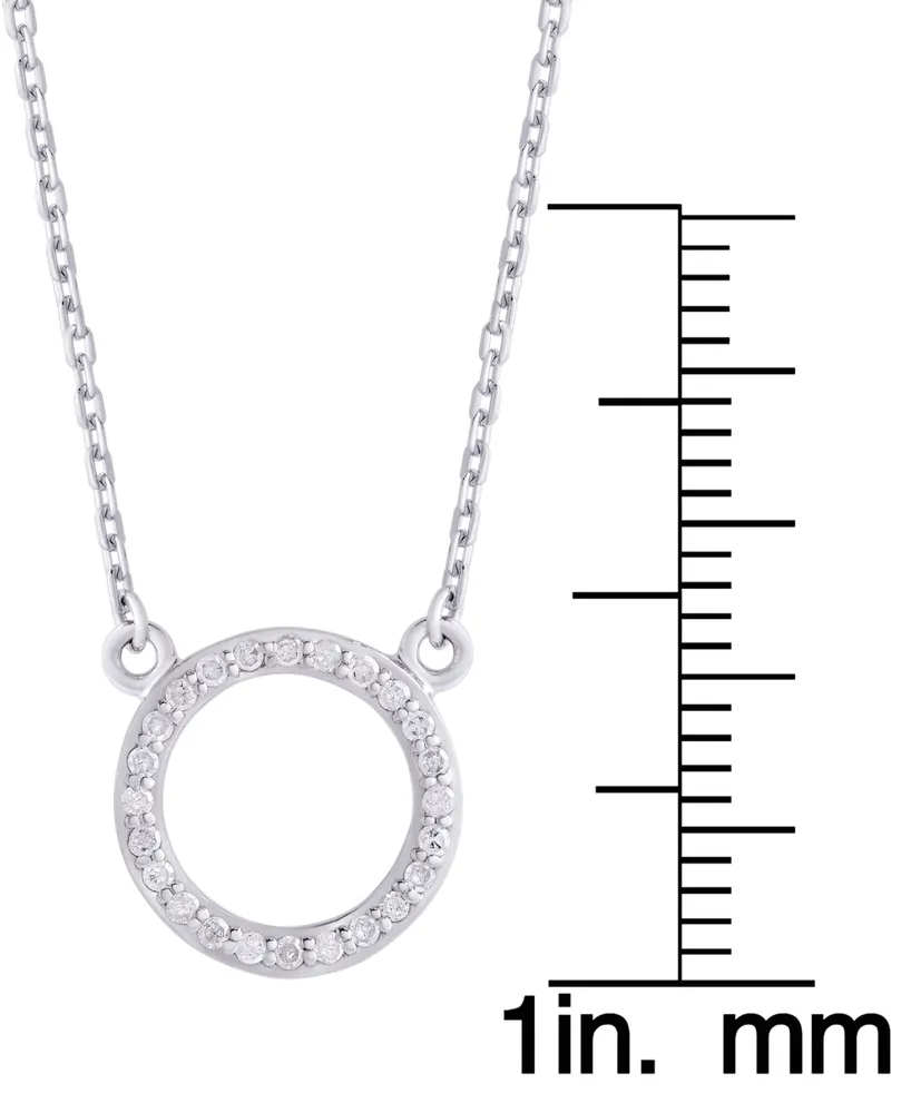 Diamond 1/4 ct. t.w. Circle Pendant Necklace and Stud Earrings set in Sterling Silver