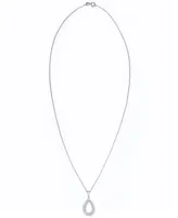 Diamond 1/3 ct. t.w. Teardrop Outline Pendant Necklace in Sterling Silver