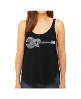 La Pop Art Women's Premium Word Flowy Tank Top- Country Guitar