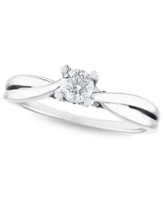 Diamond 1/2 ct. t.w. Solitaire Engagement Ring in 14k White or Yellow Gold