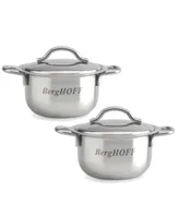 BergHoff Set of 2 18/10 Stainless Steel Covered Mini Pots