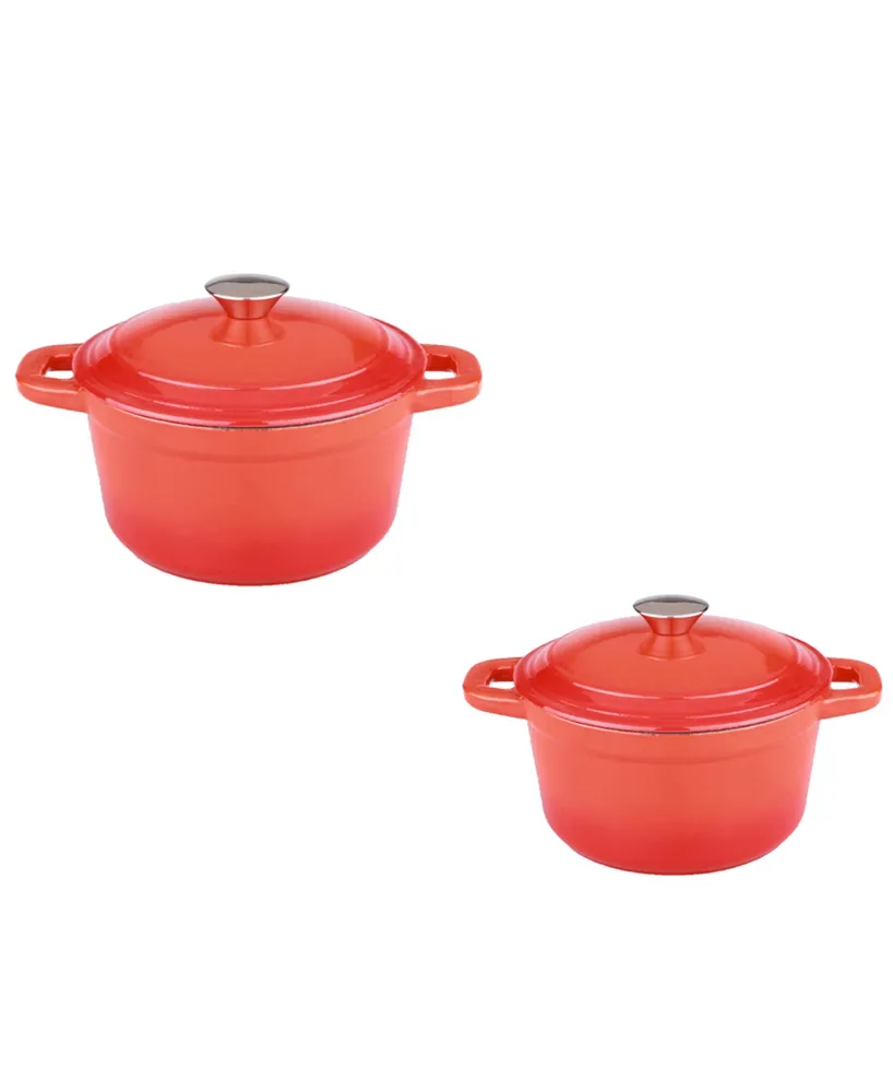 BergHOFF Neo 10Pc Cast Iron Cookware Set, Red