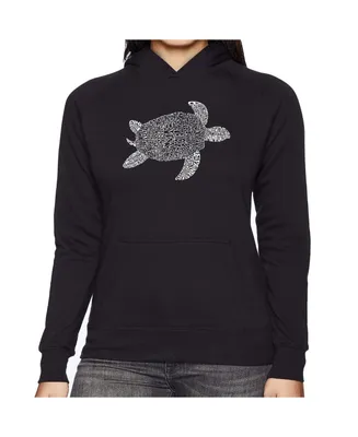 La Pop Art Women's Word Hooded Sweatshirt -Turtle