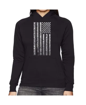 La Pop Art Women's Word Hooded Sweatshirt -National Anthem Flag