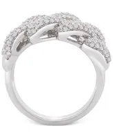 Wrapped in Love Diamond Link Detail Statement Ring (1 ct. t.w.) in Sterling Silver, Created for Macy's