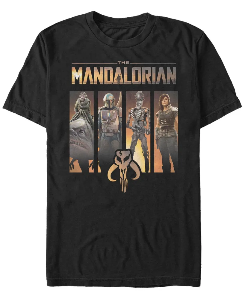 Star Wars Men's Mandalorian Boba Fett Group Panels T-shirt