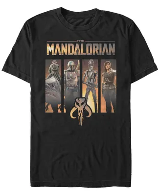 Star Wars Men's Mandalorian Boba Fett Group Panels T-shirt