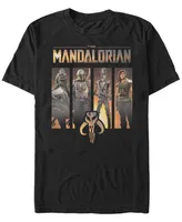 Star Wars Men's Mandalorian Boba Fett Group Panels T-shirt