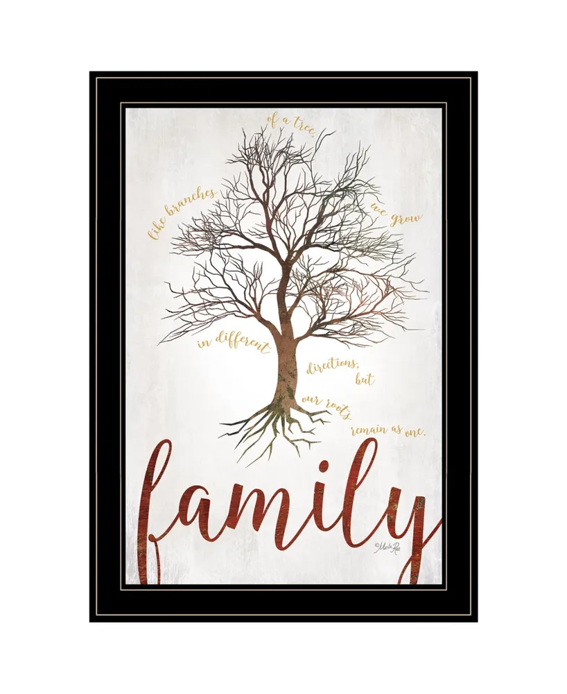 Trendy Decor 4U Family Tree by Marla Rae, Ready to hang Framed print, Black Frame, 15" x 21"