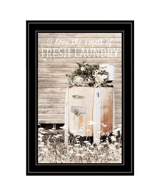 Trendy Decor 4U Fresh Laundry by Lori Deiter, Ready to hang Framed Print, Black Frame, 15" x 21"