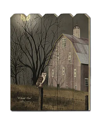 Trendy Decor 4U Midnight Moon by Billy Jacobs, Printed Wall Art on a Wood Picket Fence, 16" x 20"