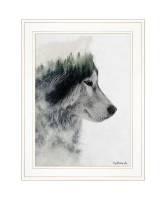 Trendy Decor 4U Wolf Stare by andreas Lie, Ready to hang Framed Print, Frame