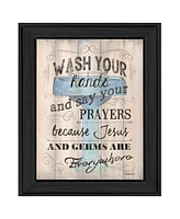 Trendy Decor 4U Bathroom Humor by Debbie DeWitt, Ready to hang Framed Print, Black Frame, 15" x 19"