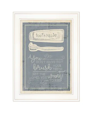 Trendy Decor 4U Brush Teeth by Misty Michelle, Ready to hang Framed Print, White Frame, 15" x 21"