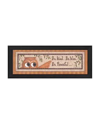 Trendy Decor 4U Wise Owl By Mary June, Printed Wall Art, Ready to hang, Black Frame, 8" x 20"