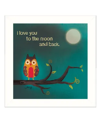 Trendy Decor 4U To the Moon I By Marla Rae, Printed Wall Art, Ready to hang, White Frame, 14" x 14"
