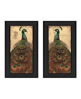 Trendy Decor 4U Peacock Collection By John Jones, Printed Wall Art, Ready to hang, Black Frame, 22" x 20"