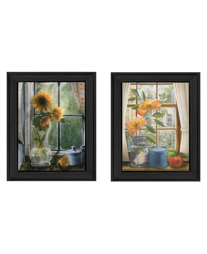 Trendy Decor 4U Flowers Collection By Ed Wargo, Printed Wall Art, Ready to hang, Black Frame, 28" x 18"