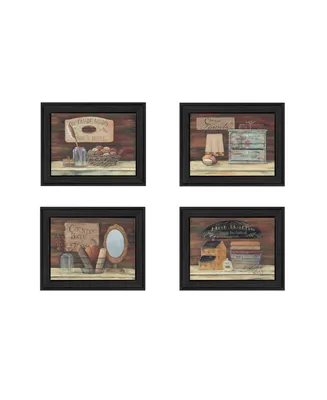 Trendy Decor 4U Bathroom I Collection By Pam Britton, Printed Wall Art, Ready to hang, Black Frame, 13" x 16"