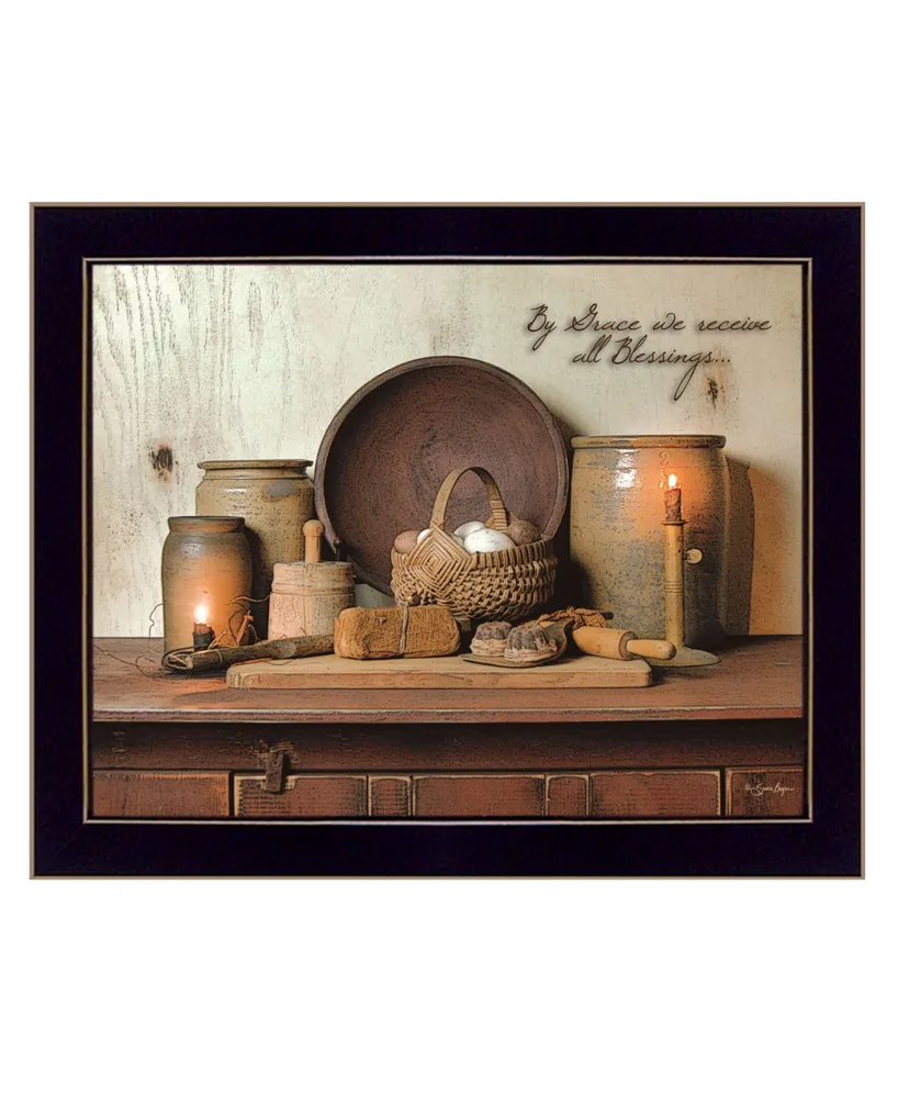 Trendy Decor 4U By Grace By SUSAn Boyer, Printed Wall Art, Ready to hang, Black Frame, 18" x 14"