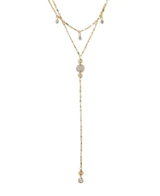 Ettika Carmine Layered Crystal Lariat Necklace