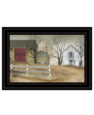 Trendy Decor 4U The Old Stone Barn by Billy Jacobs, Ready to hang Framed Print, Black Frame, 15" x 11"