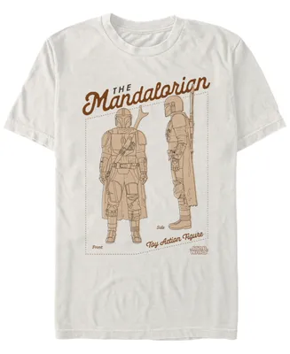 Star Wars Men's Mandalorian Toy Action Figure T-shirt
