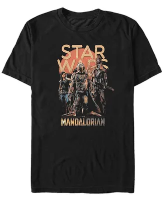 Star Wars Men's Mandalorian Red Sun Boba Fett Group T-shirt
