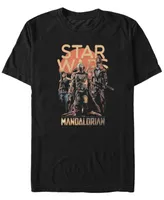 Star Wars Men's Mandalorian Red Sun Boba Fett Group T-shirt