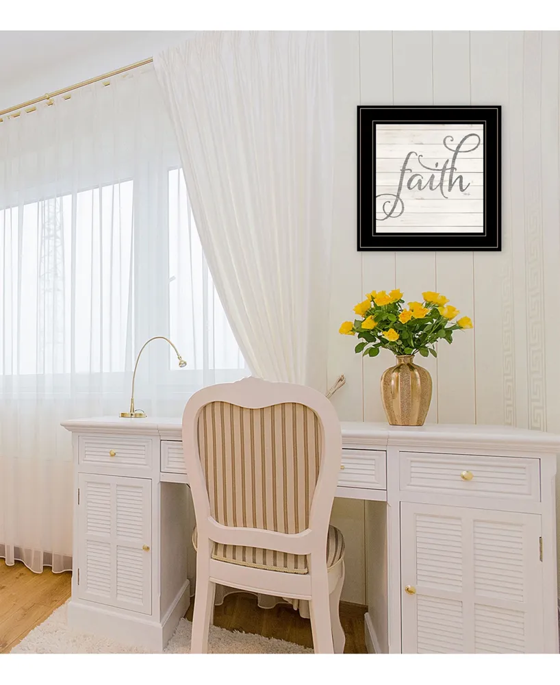 Trendy Decor 4U Simple Words - Faith by Marla Rae, Ready to hang Framed Print, Black Frame, 15" x 15"