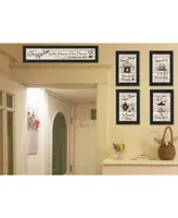 Trendy Decor 4U Kitchen Friendship Collection Ii 5-Piece Vignette by Millwork Engineering, Black Frame