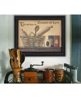 Trendy Decor 4U Seasoned with Love By Pam Britton, Printed Wall Art, Ready to hang, Black Frame, 19" x 15"