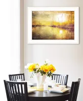 Trendy Decor 4U Yellow Sunset by Bluebird Barn, Ready to hang Framed Print, White Frame, 21" x 15"